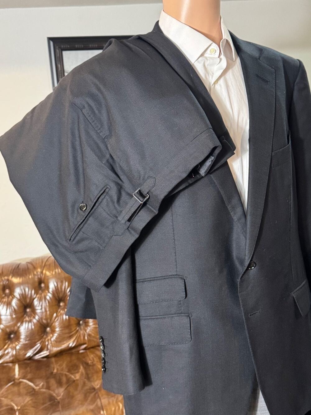 Tom Ford Black 2PC Suit Wool Silk 50R(60R EU) 42x28 Trousers O'Connor